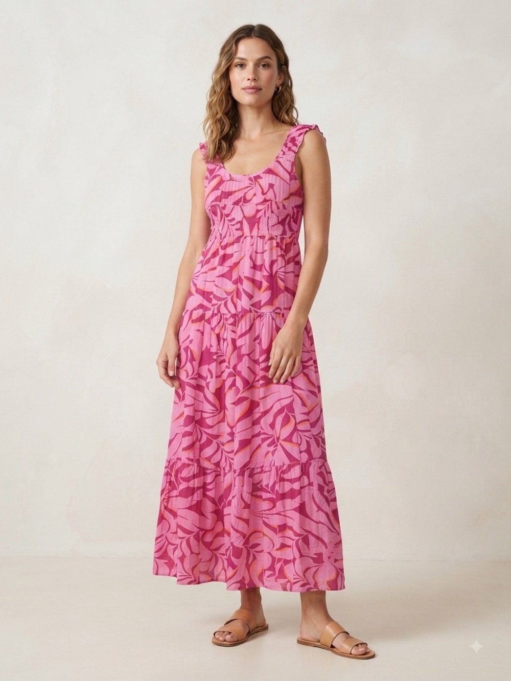 Second Generation Tiered Print Sleeveless Maxi Dress